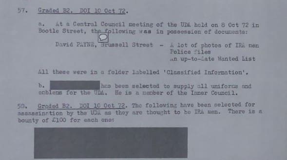 Davy Payne RUC Files 1972 October