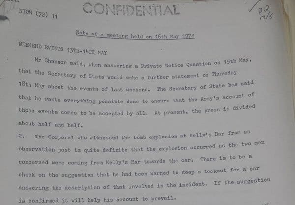 Kelly's Bar attack - Paper Trail (Legacy Archive Research) Kelly's Bar attack discussed at a high level meeting