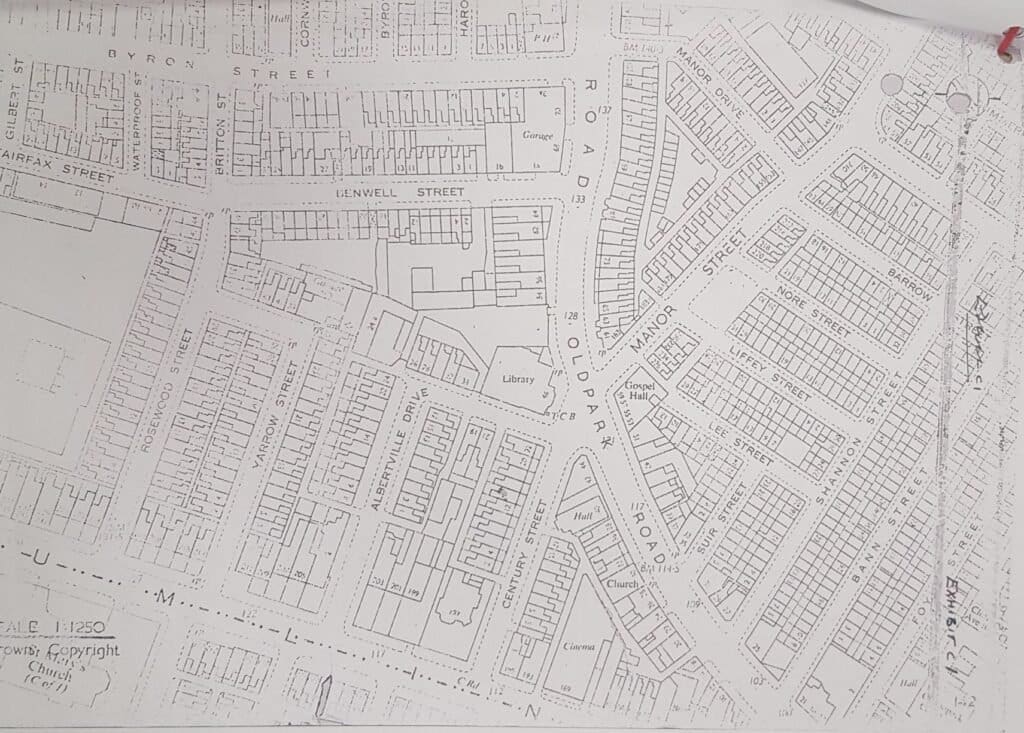 Map of the area where Francis Arthurs was abducted and murdered.