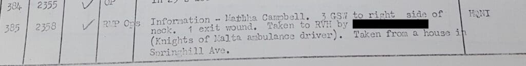 Martha Campbell Murder - Royal Military Police report information