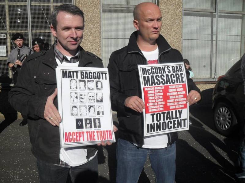 Niall Ó Murchú (left) and Ciarán MacAirt at a commemoration in Scotland